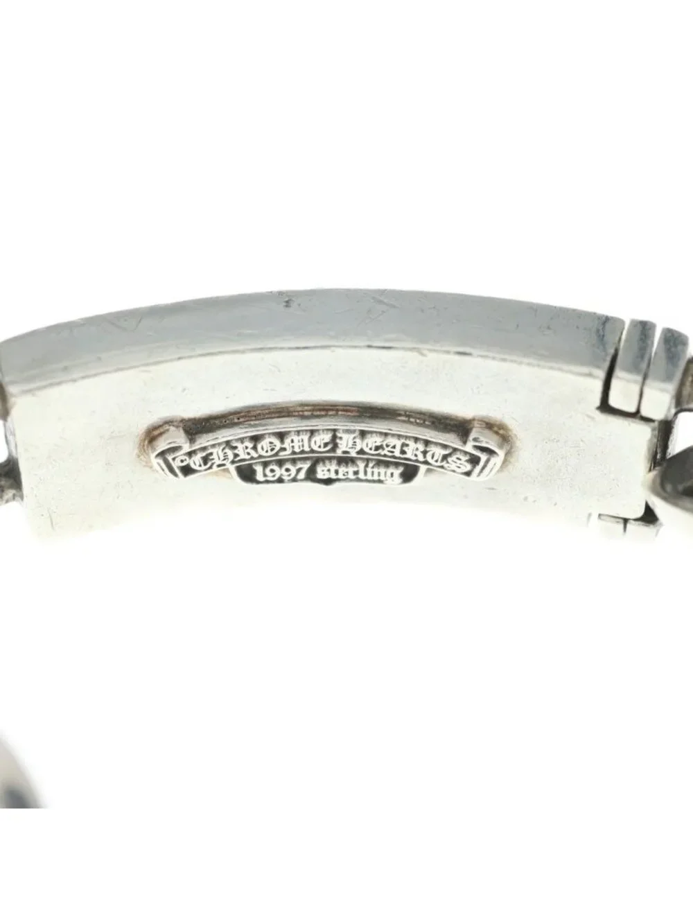 Chrome Hearts ID Floral Crs Cross ID Classic Link Bracelet 13 Silver